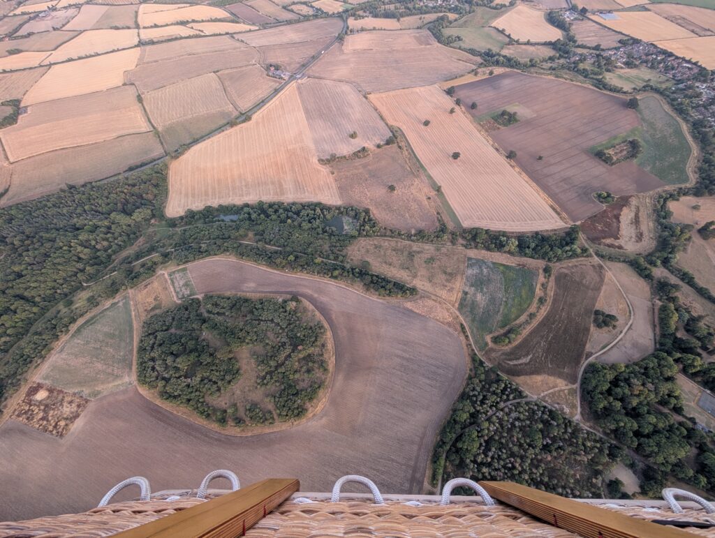 Warwickshire countrside from hot air balloon ride